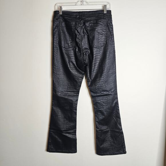 Pretty Little Thing Black Snakeskin Print Bootcut Pants Size 10 - Picture 3 of 5